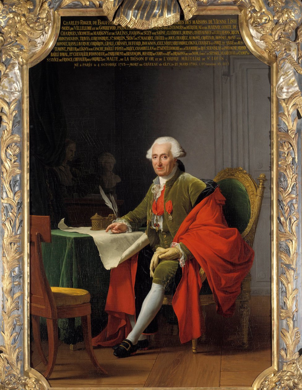 Celovečerní portrét Charlese Rogera, prince z Bauffremontu (1713-1795) Obraz Adelaide Labille Guiard (1749-1803) 1791 Sun. 2,24 x 1,47 m. versailles, zámecké muzeum od Adelaide Labille Guiard