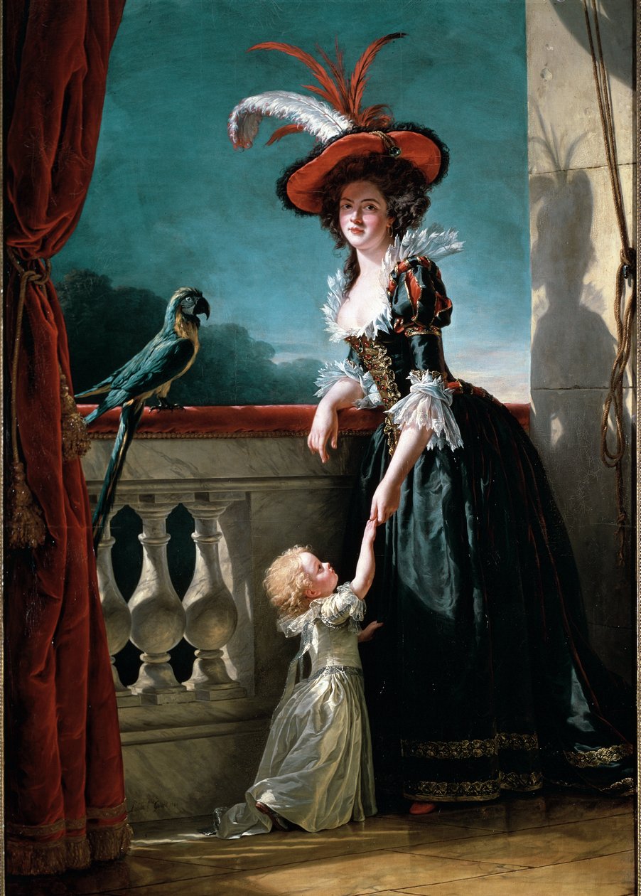 Portrét Louise Alžběty Francouzské a jejího syna Dona Ferdinanda (olej na plátně od Adelaide Labille Guiard