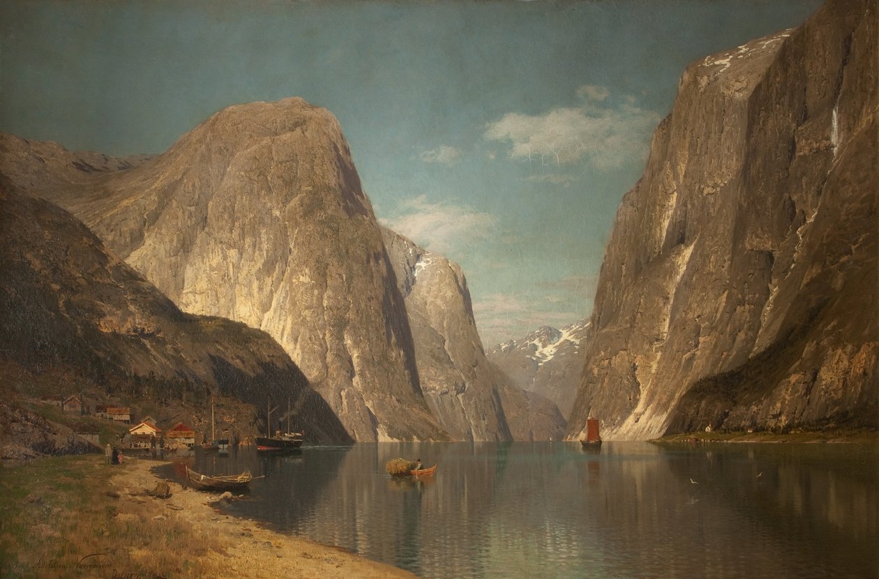Up the Sogne Fjord, poblíž Gudangen, 1876 od Adelsteen Normann
