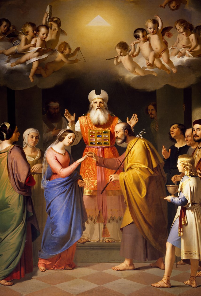 Svatba Panny, Adeodato Malatesta (1806-1891), kostel San Giuseppe (St Joseph), Bologna, Emilia-Romagna. Itálie od Adeodato Malatesta or Malatesti