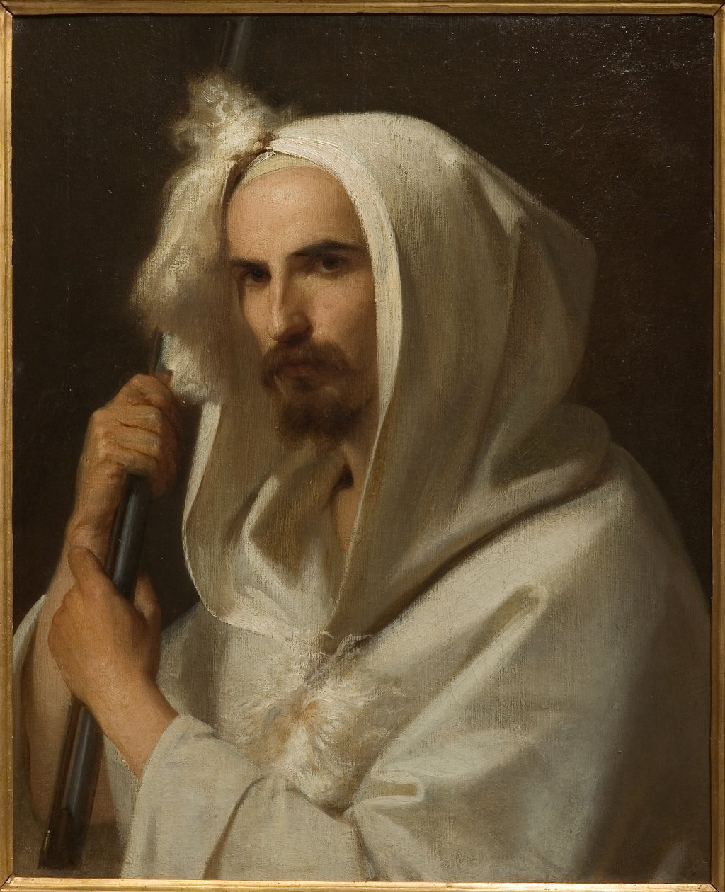 Portrét Araba s puškou a barracano 1849 (olej na plátně) od Adeodato Malatesta or Malatesti