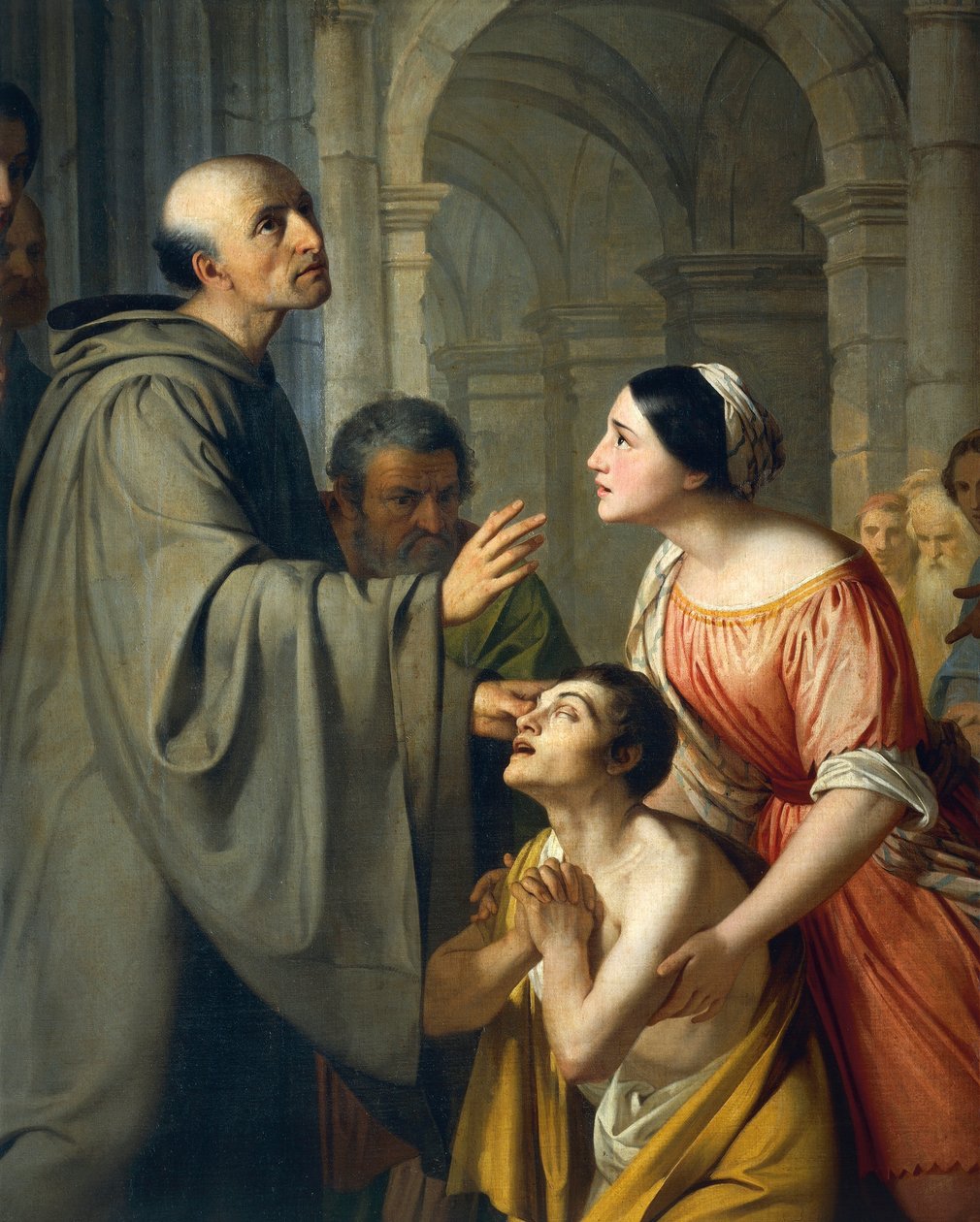 St Mauro Abbot dává zrak mladému slepci od Adeodato Malatesta or Malatesti