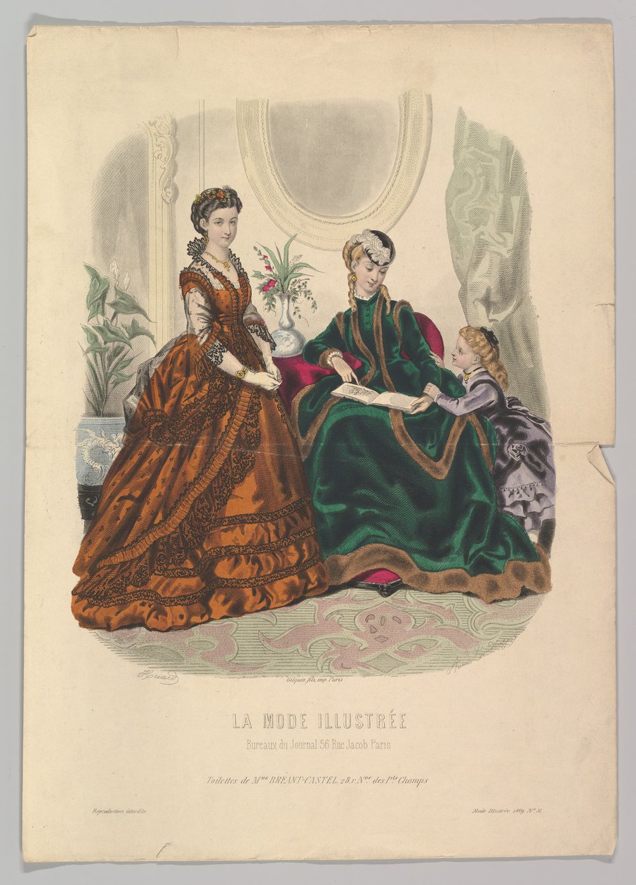č. 51 z La Mode Illustrée, 1869. od Adèle Anaïs Colin
