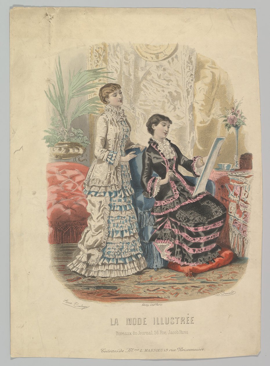 Toalety paní L. Massieu, z La Mode Illustrée, 1881 od Adèle Anaïs Colin