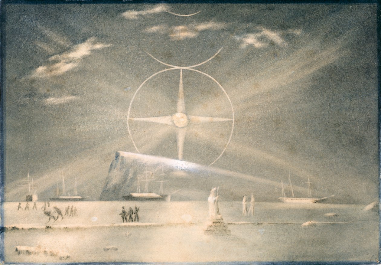 Para Selance neboli polární měsíc, asi 1850-51 (akvarel) od Admiral Pelham Aldrich