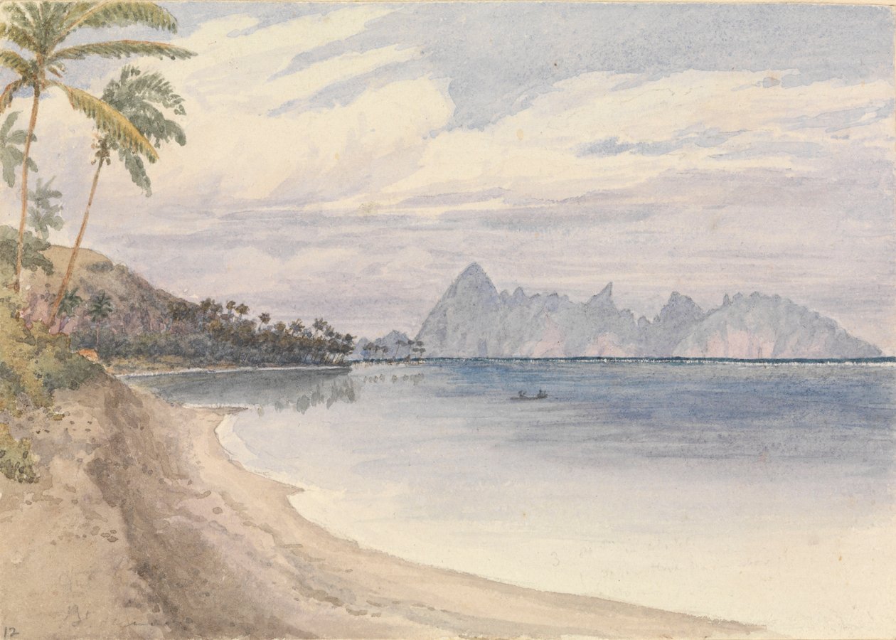 "Eimeo [Moorea] z blízkosti Papeiti [Tahiti, Společenské ostrovy], 25. srpna 1849". od Admiral Sir Edward Gennys Fanshawe