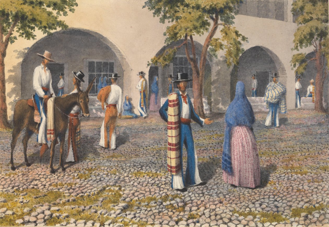 "Mexičané, náměstí v Tepicu [Mexiko], 19. srpna - 13. srpna 1850 od Admiral Sir Edward Gennys Fanshawe