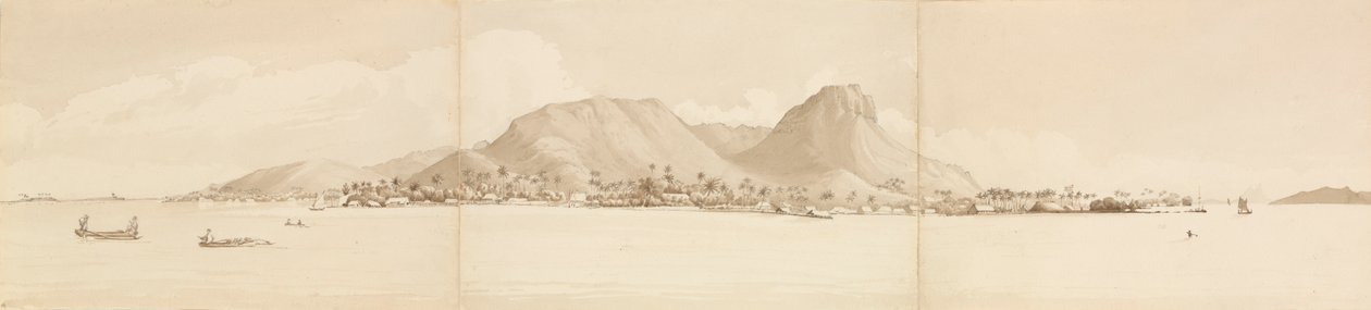 "Panorama Raiatea, 1. září 1849. Tahaa vpravo [Společenské ostrovy]