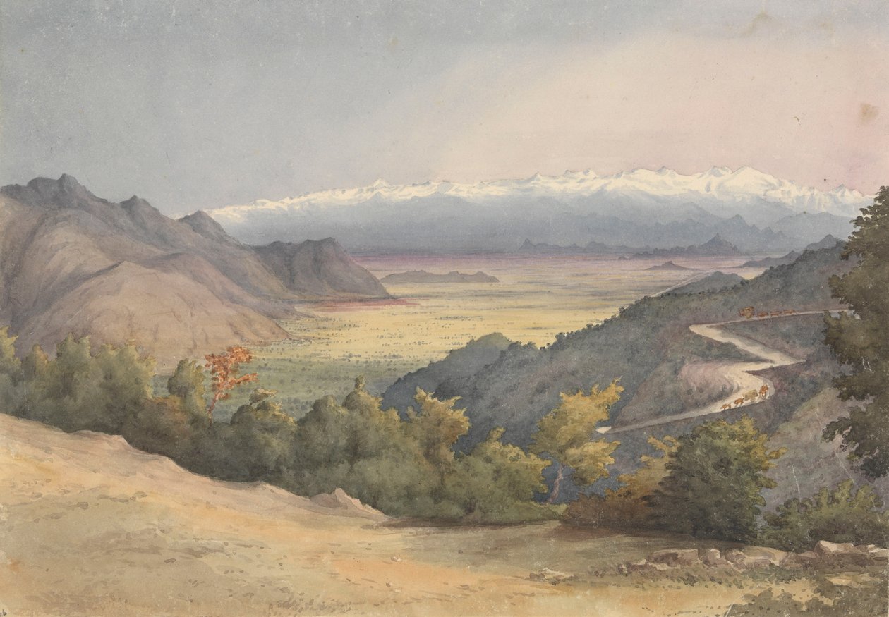 "Pláň v Santiagu, Chile, z Cuesta del Prado, 7. ledna 1851 od Admiral Sir Edward Gennys Fanshawe
