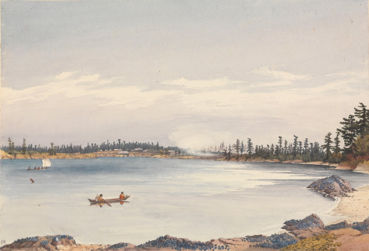 "Osada Victoria, ostrov Vancouver, 13. srpna 1851 [Kanada] od Admiral Sir Edward Gennys Fanshawe
