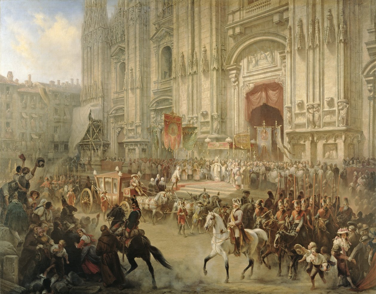 Slavnostní přijetí polního maršála Alexandra Suvorova v Miláně v dubnu 1799, kolem roku 1850 od Adolf Jossifowitsch Charlemagne