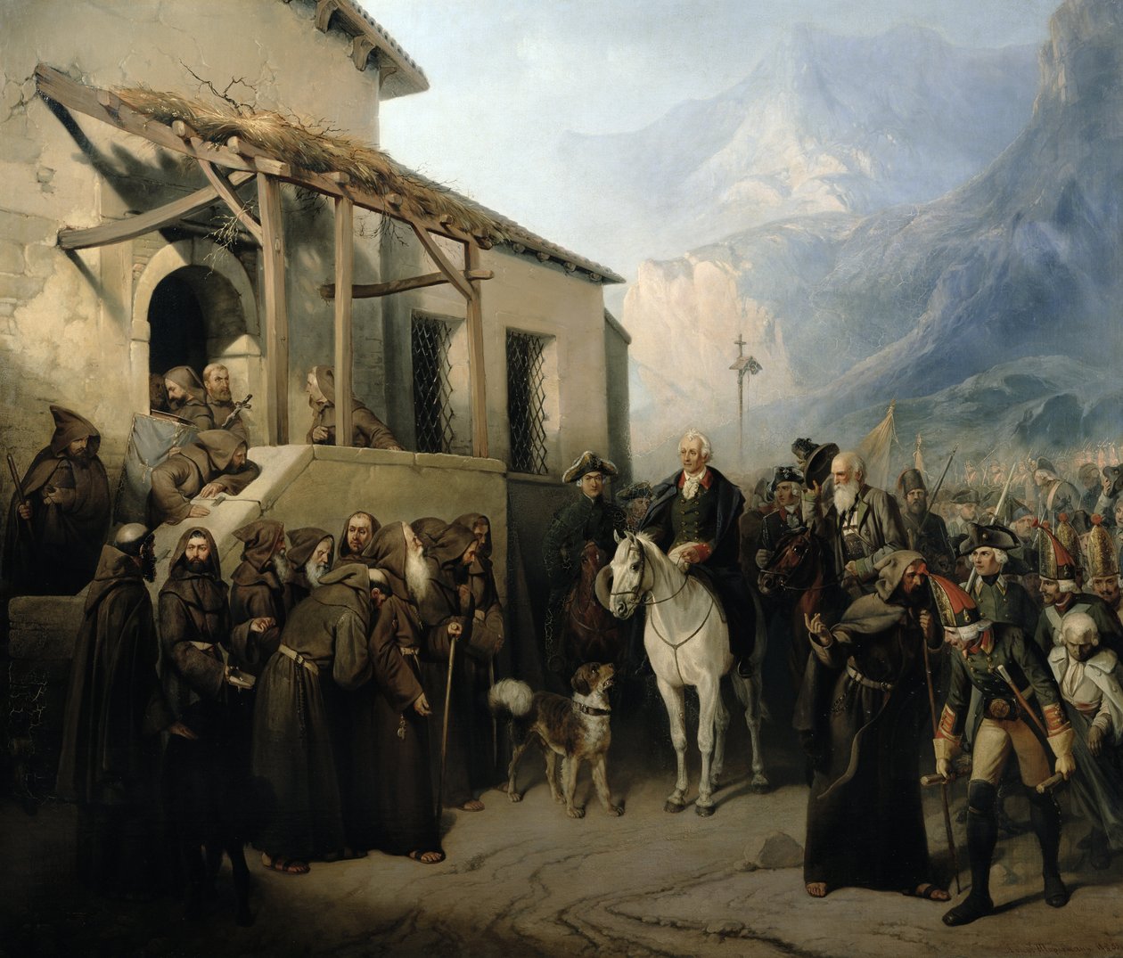 Polní maršál Alexander Suvorov na vrcholu St Gothard, 13. září 1799, 1855 od Adolf Jossifowitsch Charlemagne