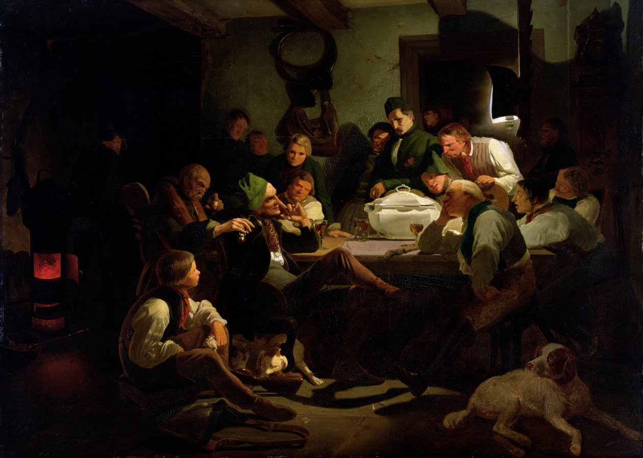 Munchhausen vypráví své lovecké příběhy, 1842 od Adolf Schrodter