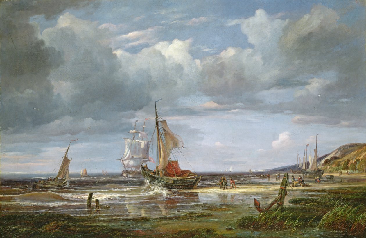 Labe v Blankenese, 1844 od Adolf Vollmer