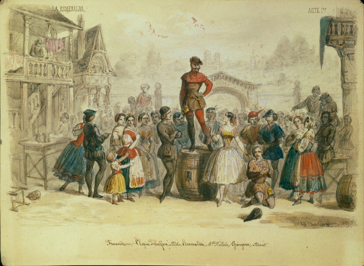 Scénický návrh k baletu La Esmeralda C. Pugniho, 1849 od Adolf Charlemagne