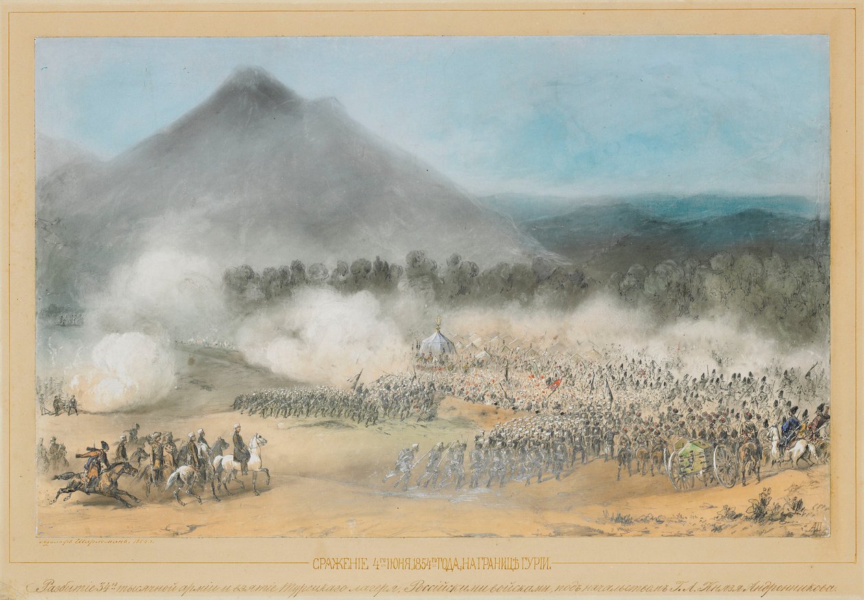 Bitva u řeky Choloki, na hranici Gurie dne 4. června 1854, 1854. od Adolf Charlemagne