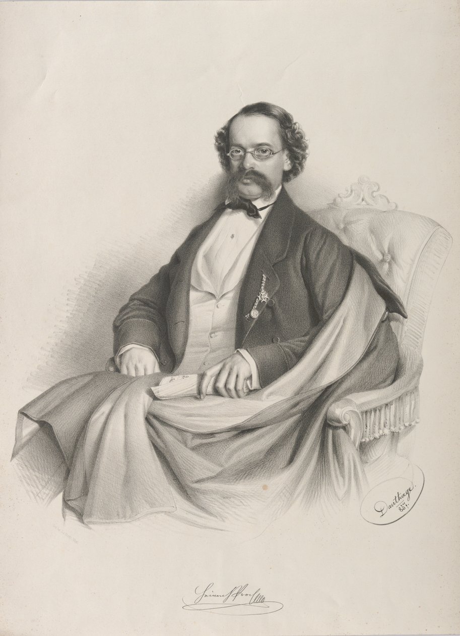 Portrét houslisty a skladatele Heinricha Procha 1809-1878, 1857. od Adolf Dauthage