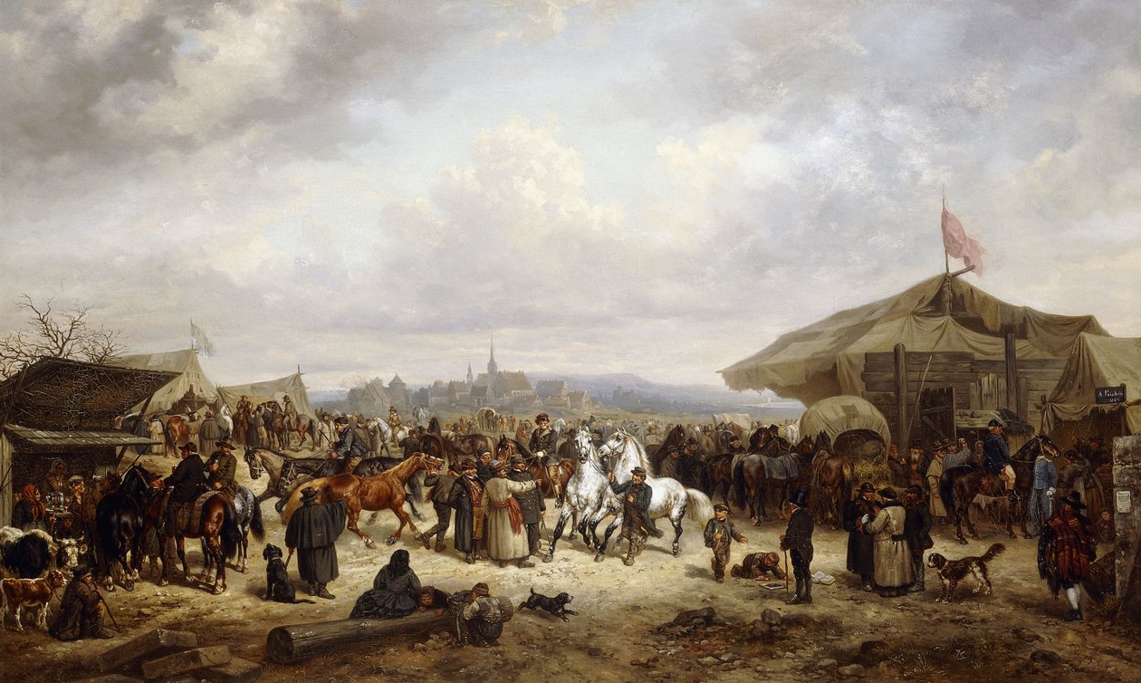 Koňský veletrh, 1863 od Adolf Friedrich
