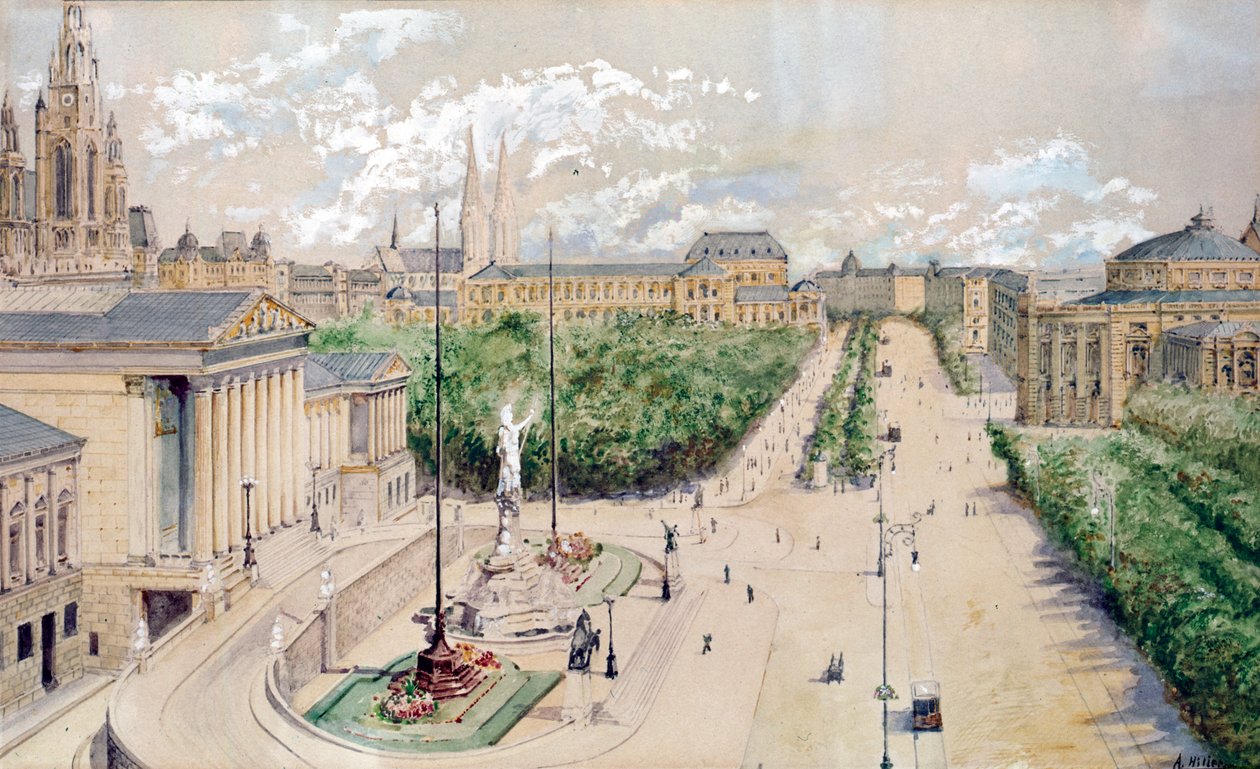 Vídeňský parlament a Ringstrasse od Adolfa Hitlera od Adolf Hitler