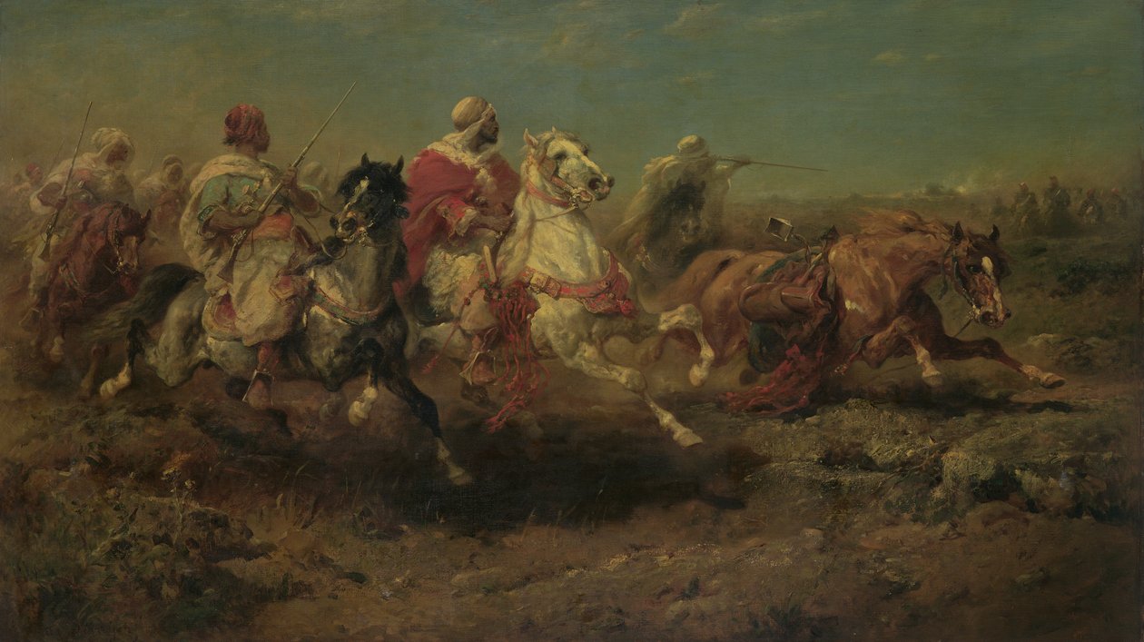 The Attack (olej na plátně) od Adolf Schreiyer