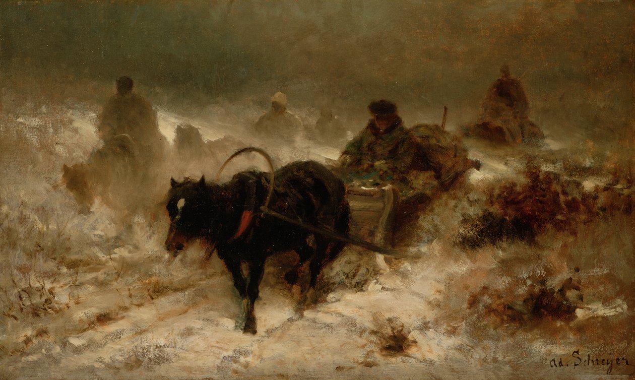 Návrat domů, 19. století od Adolf Schreyer