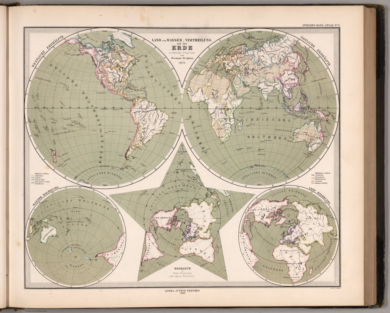 Příruční atlas všech částí Země a struktury světa (2761016) od Adolf Stieler