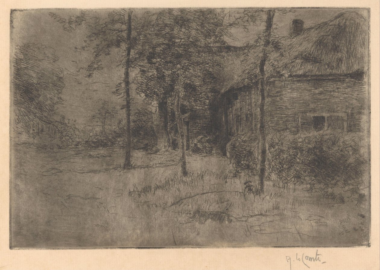 Došková farma od Adolf le Comte (signed by artist)