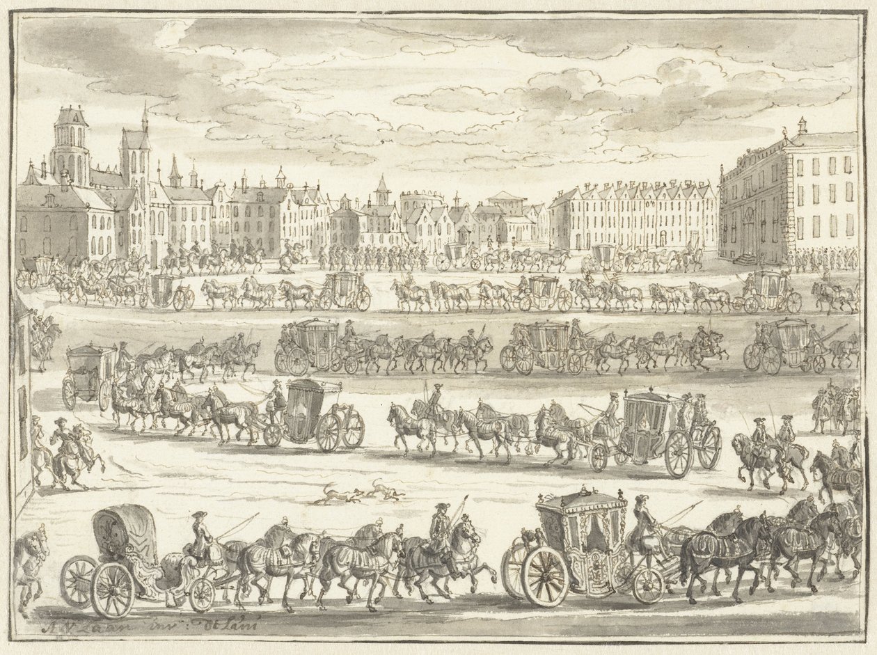 Vstup Cornelis Hop jako velvyslanec v Paříži, 23. června 1719 od Adolf van der Laan