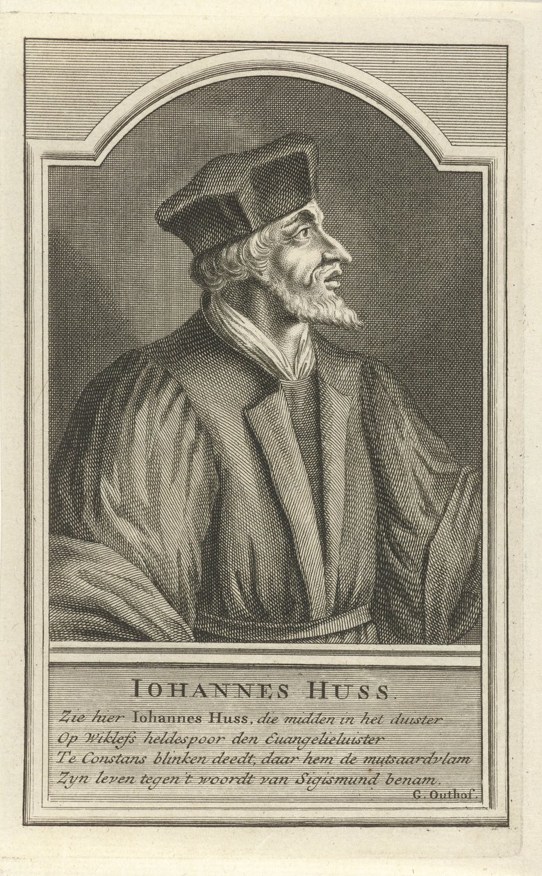Portrét Jana Husa, kolem roku 1710 od Adolf van der Laan