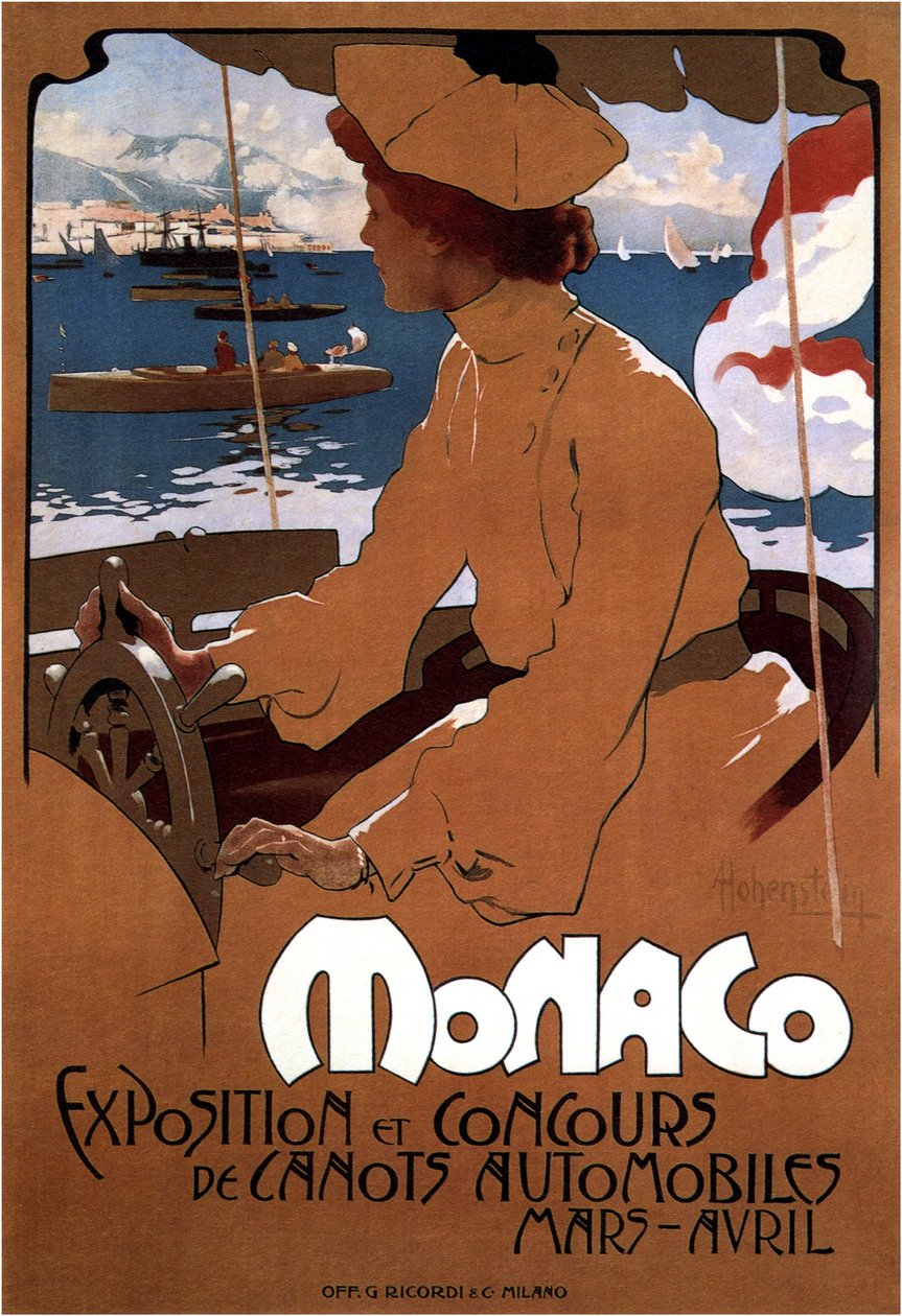 Monako: Exposition de Canots Automobiles, 1900 od Adolfo Hohenstein