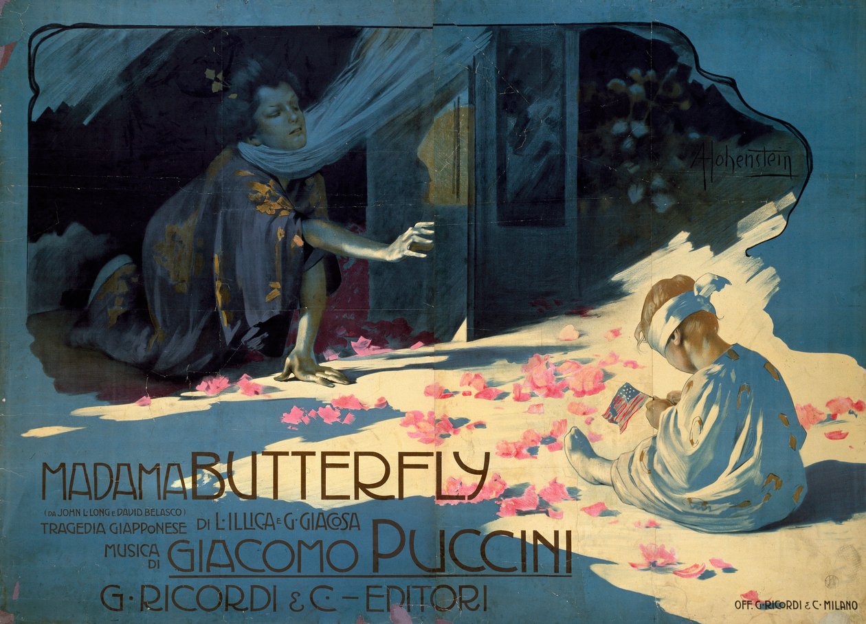Plakát k opeře „Madame Butterfly“ od Giacoma Pucciniho od Adolfo Hohenstein