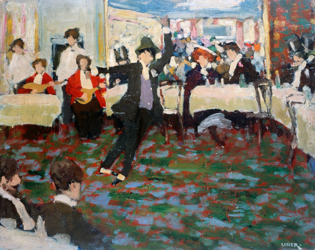 Maurice Chevalier, Adolfo Levier (1873-1953), olej na kartonu, 49x60 cm. Itálie, 20. století. od Adolfo Levier