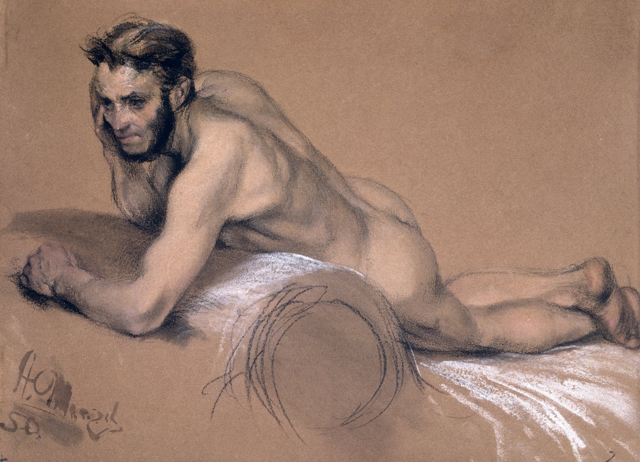 Alegorie řeky Odry (pastel na papíře) od Adolph Menzel
