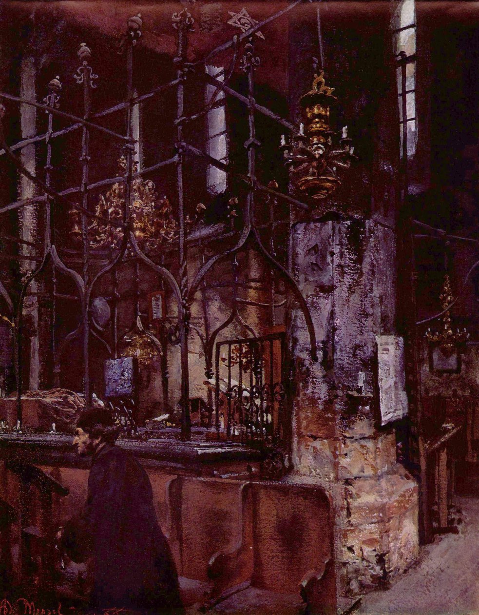 Stará synagoga v Praze od Adolph Menzel
