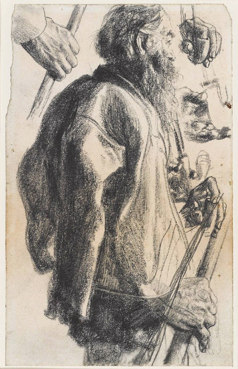 Starý muž s plnovousem od Adolph Menzel