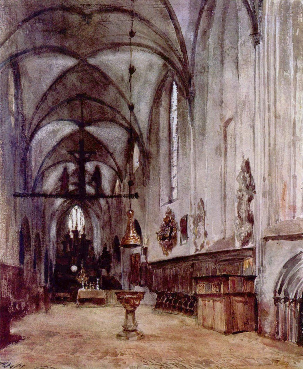 Sbor starého klášterního kostela v Berlíně od Adolph Menzel