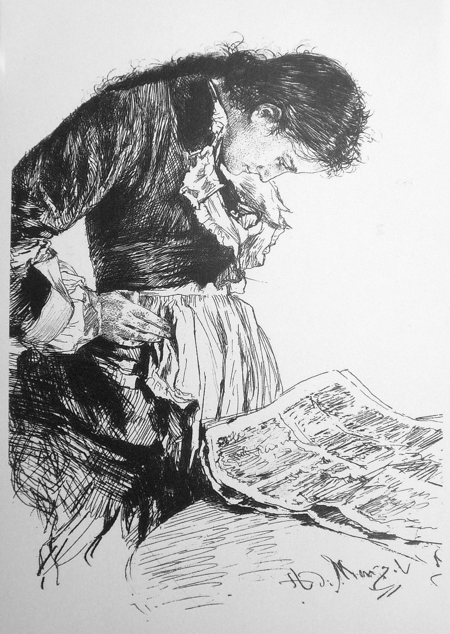 Čtenář novin od Adolph Menzel