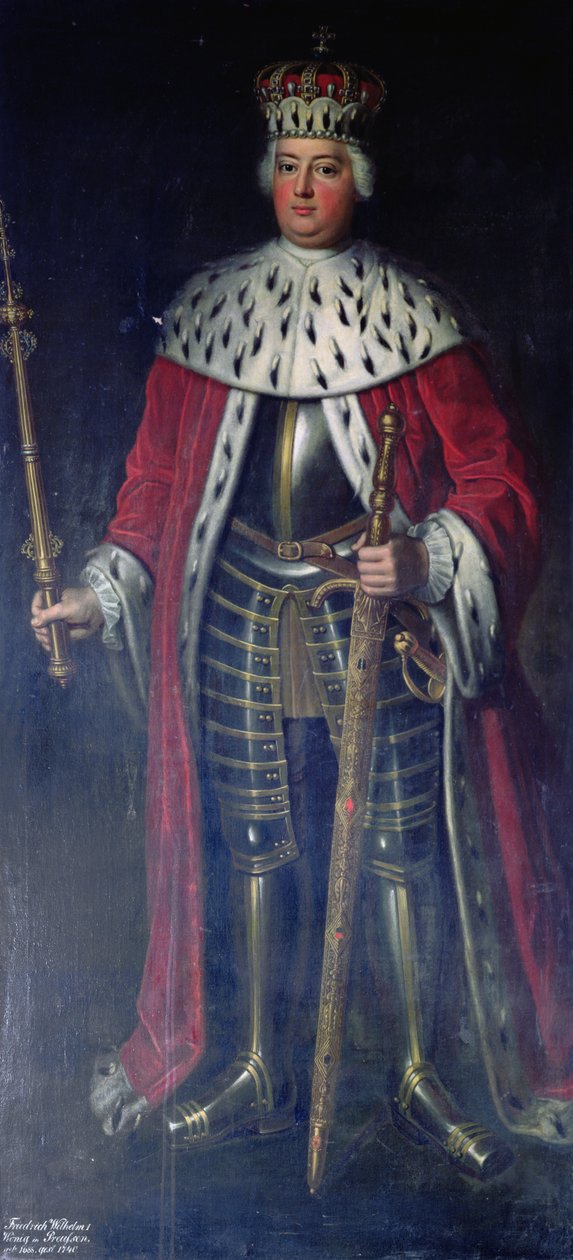 Fridrich Vilém I., pruský král ve svém Regalia, od Adolph Menzel