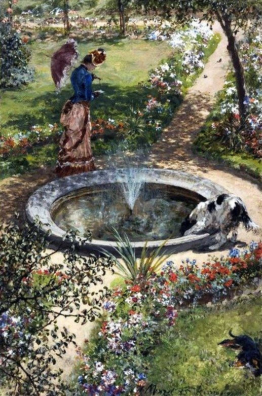 Zahrada v Kissingenu od Adolph Menzel