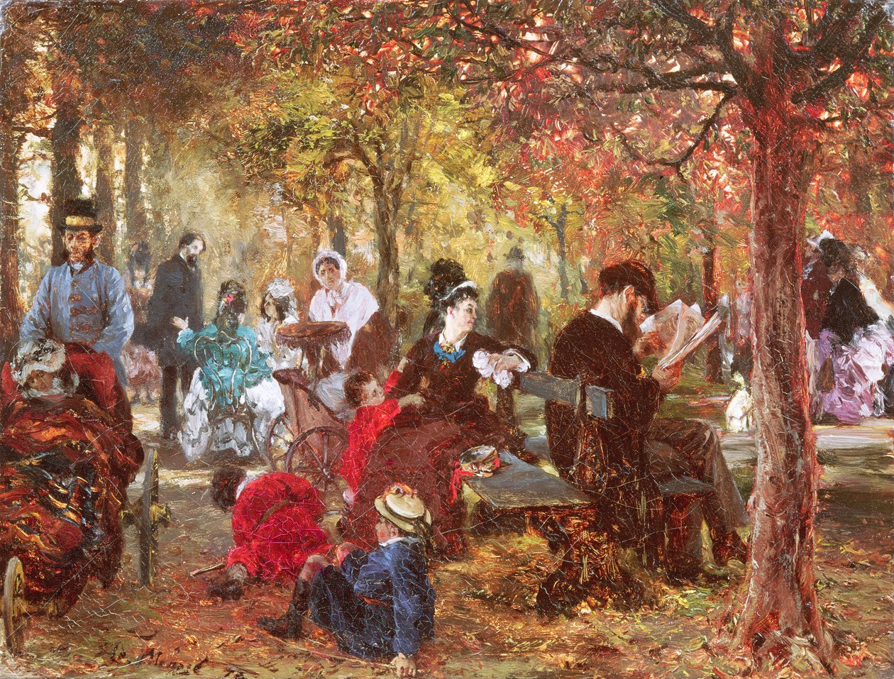 V Lucemburských zahradách od Adolph Menzel