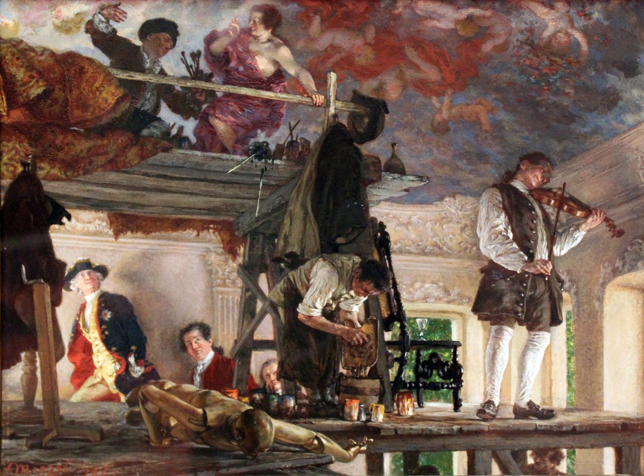 Korunní princ Friedrich navštíví malíře Pesna od Adolph Menzel