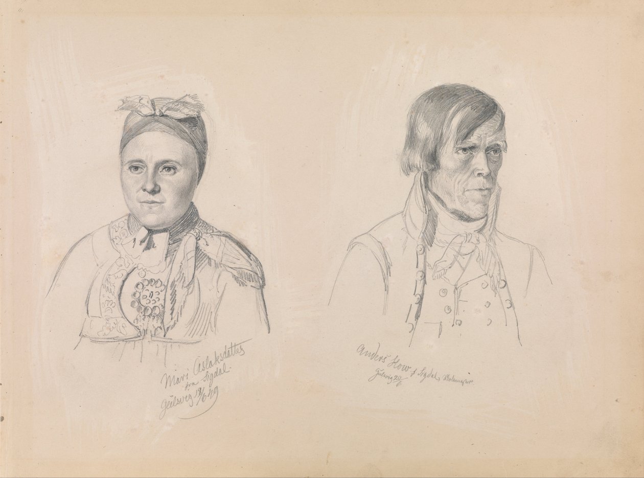 Mari Aslaksdatter a Anders How od Sigdal od Adolph Tidemand