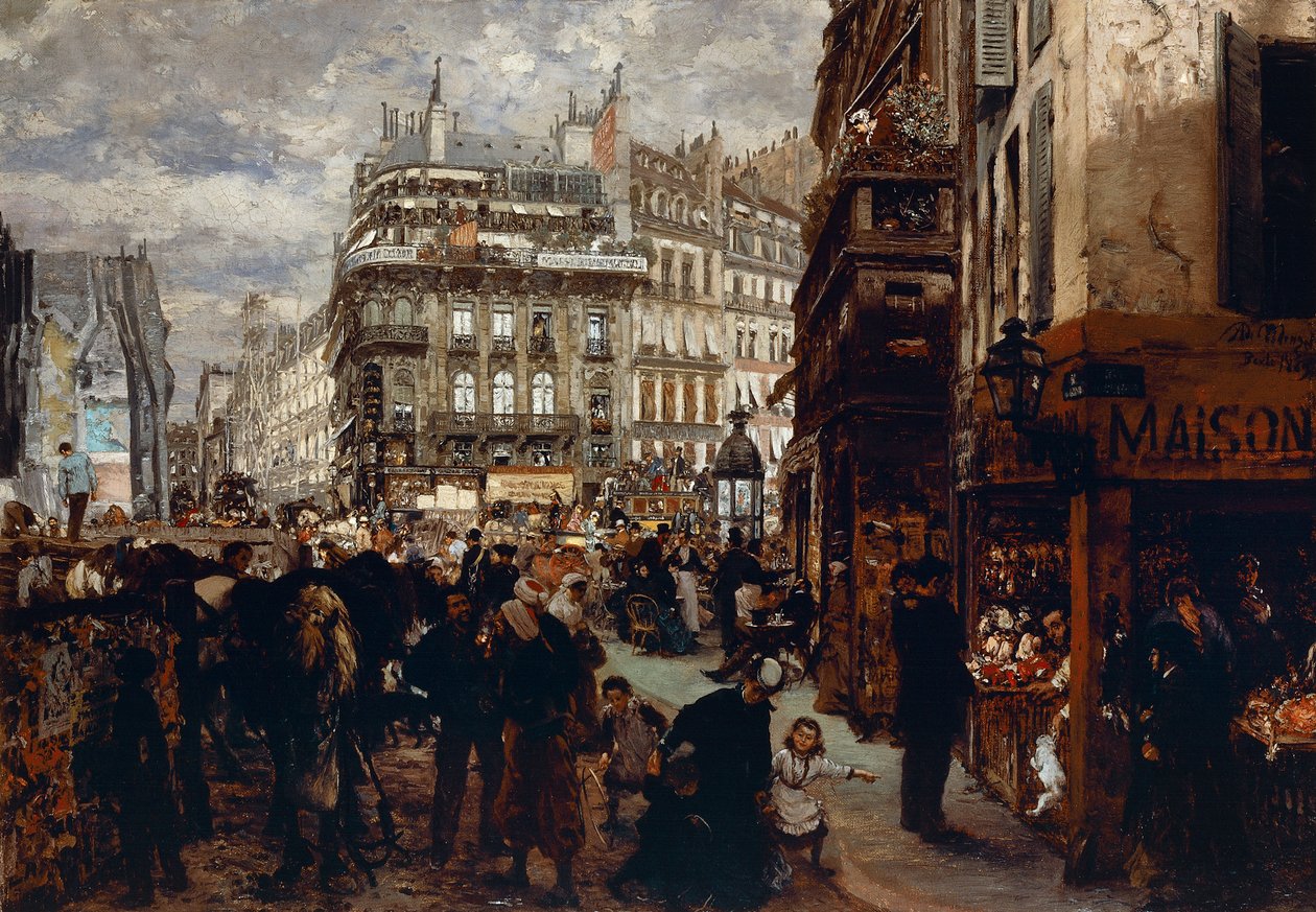 Týdenní den v Paříži od Adolph Menzel