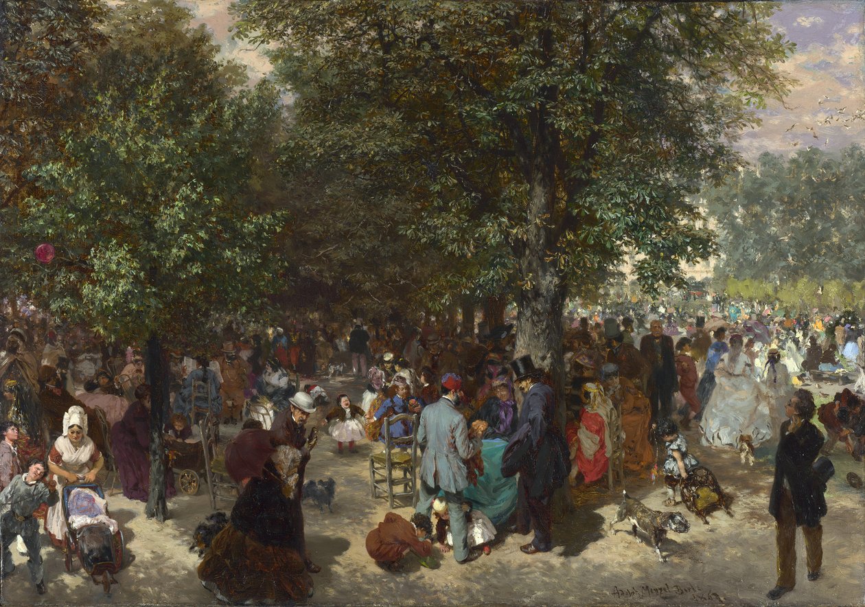 Odpoledne v Tuilerijských zahradách od Adolph Menzel