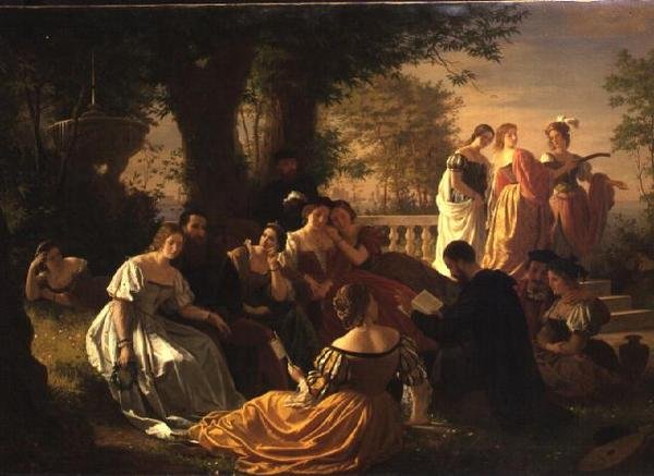 Benátské párty čtení v zahradě od Adolph Friedrich George Wichman