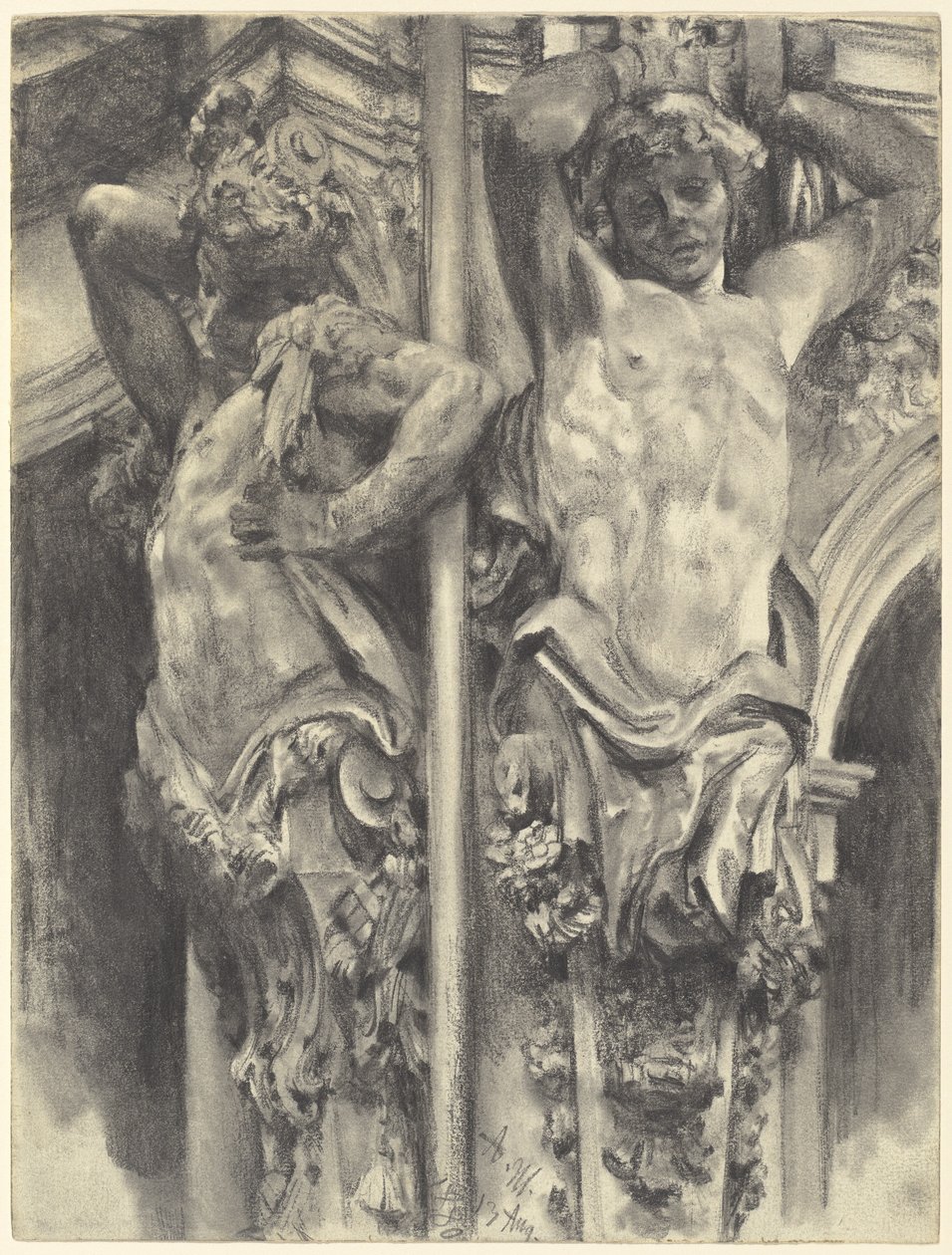 Atlasy na Wallpavillon drážďanského Zwingeru od Adolph Menzel