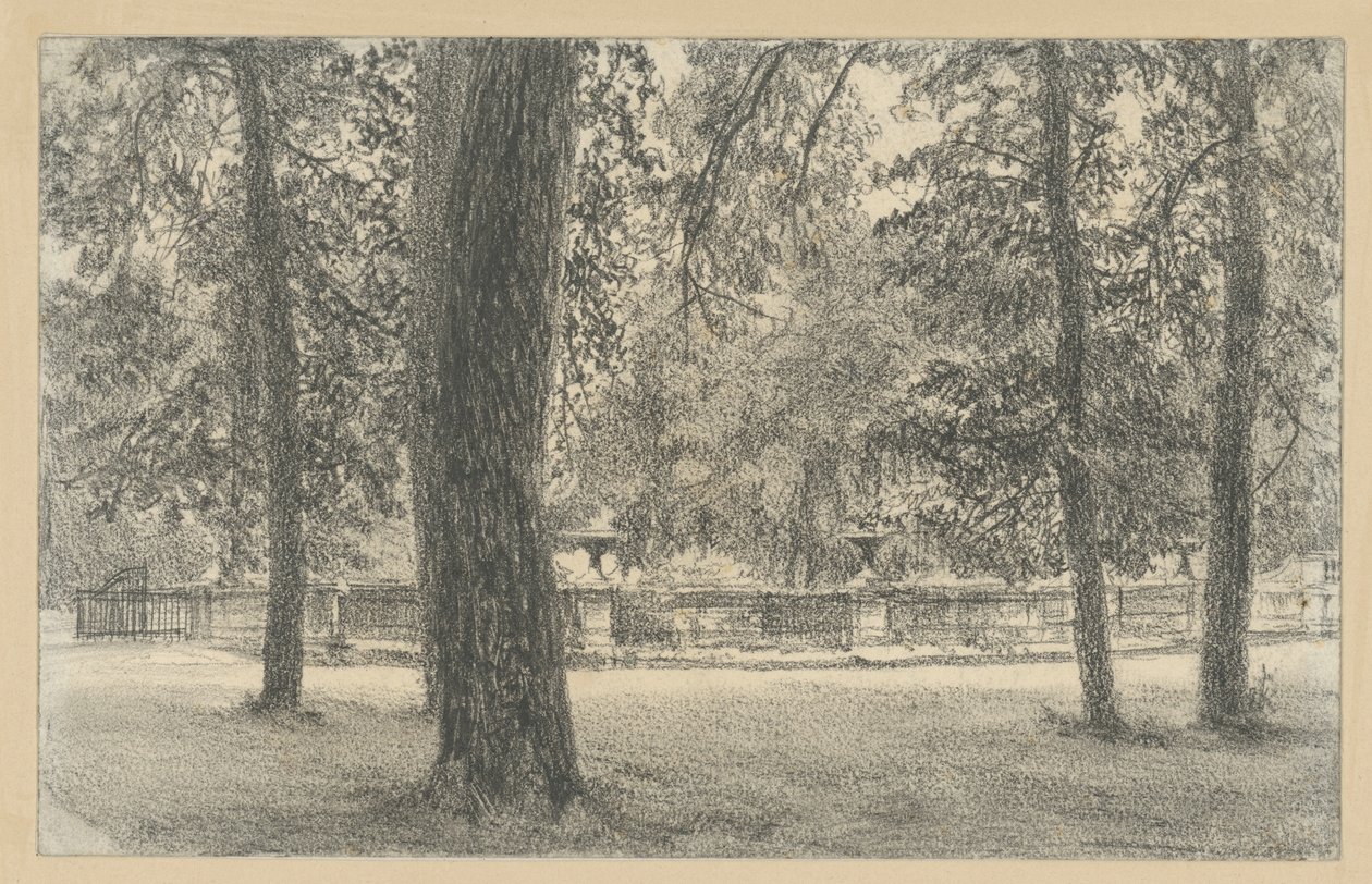 Balustráda u vchodu do parku Sanssouci od Adolph Menzel