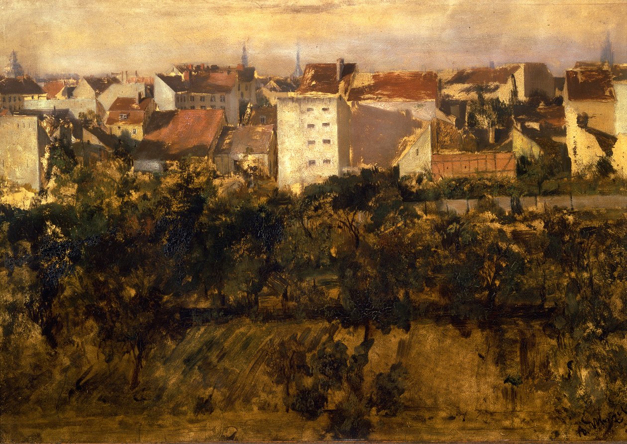 Pohled na zadní domy od Adolph Menzel