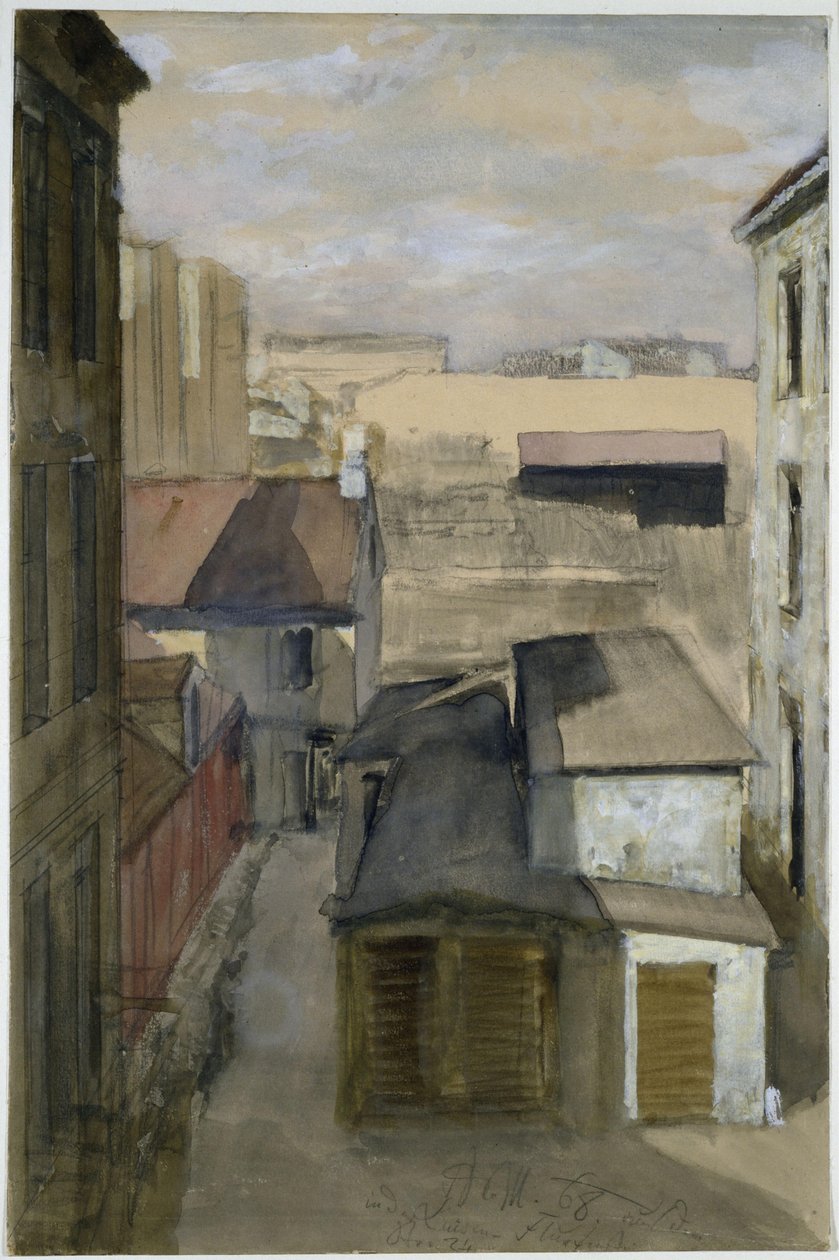 Pohled z okna v ulici Luisenstraße 24 od Adolph Menzel