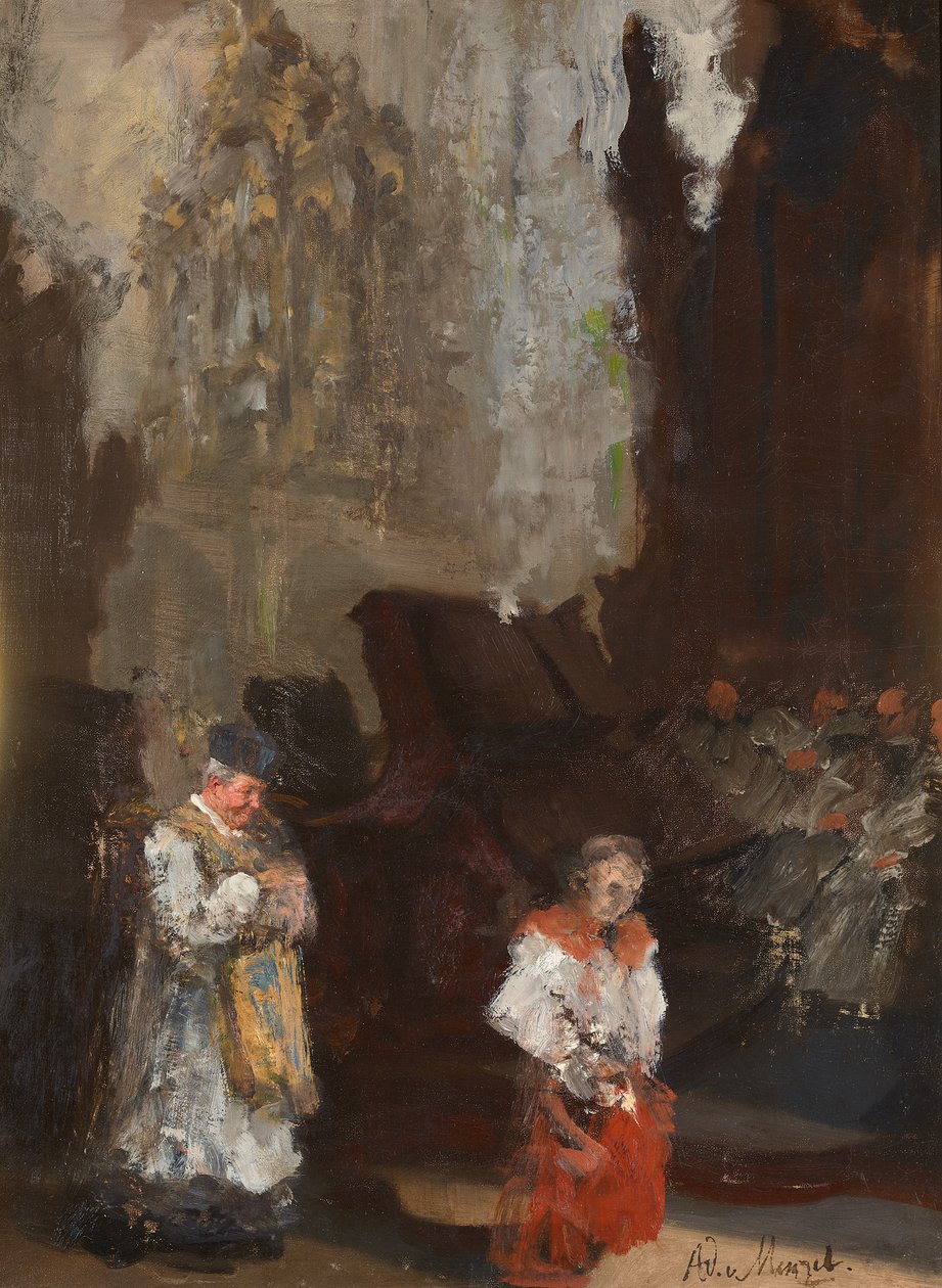 Chórové lavice v mohučské katedrále. Nedokončeno od Adolph Menzel